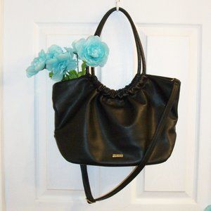 RACHEL ZOE Black Faux Leather Shoulderbag Tote NWOT Removable Crossbody Strap